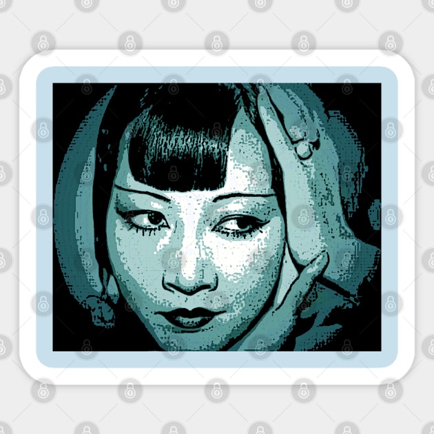 Anna May Wong cyan Sticker by JerryGranamanPhotos71